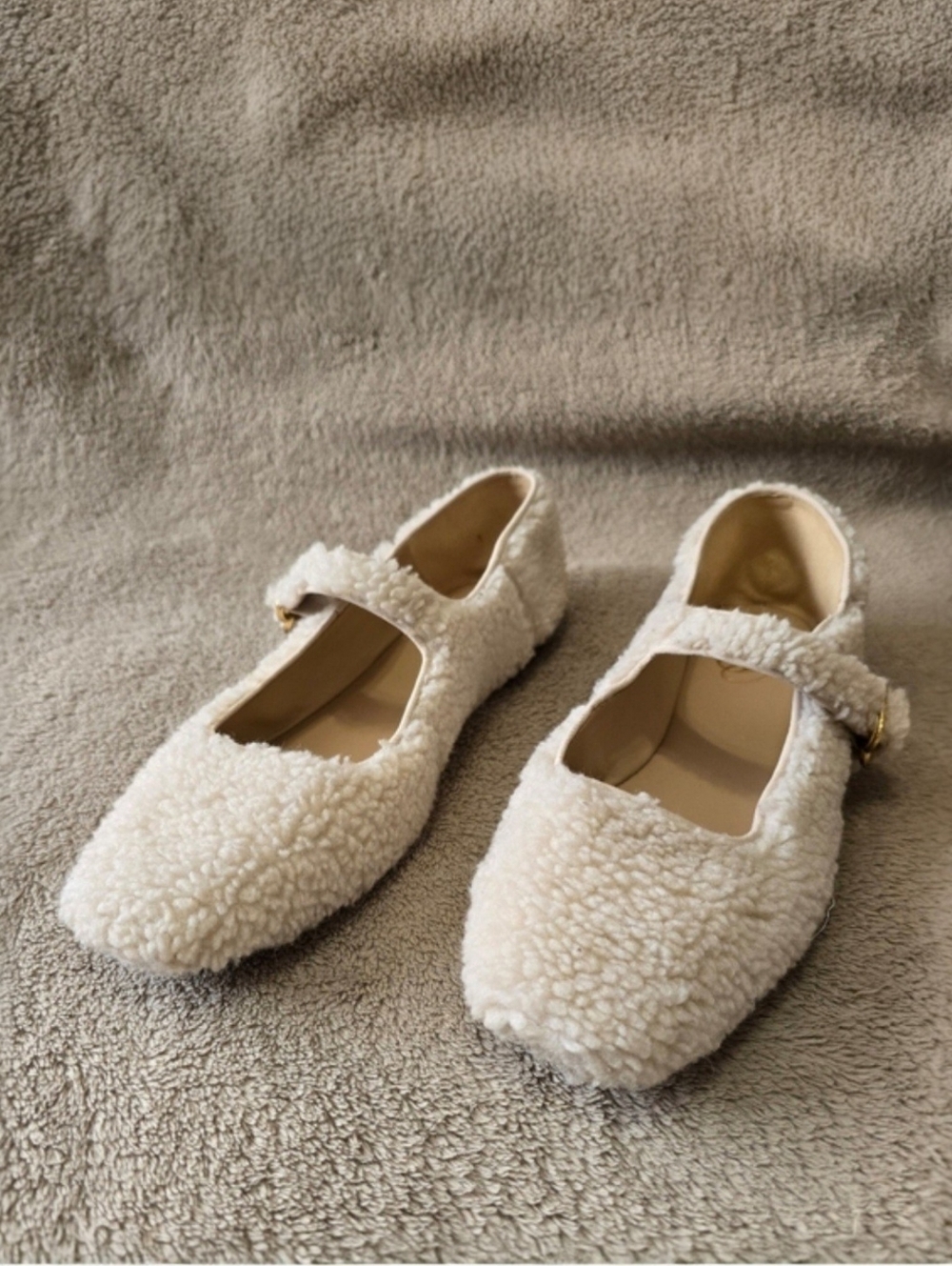 Sam Edelman Michaela Mary Jane Sherpa Flats Nature Mist Size 9